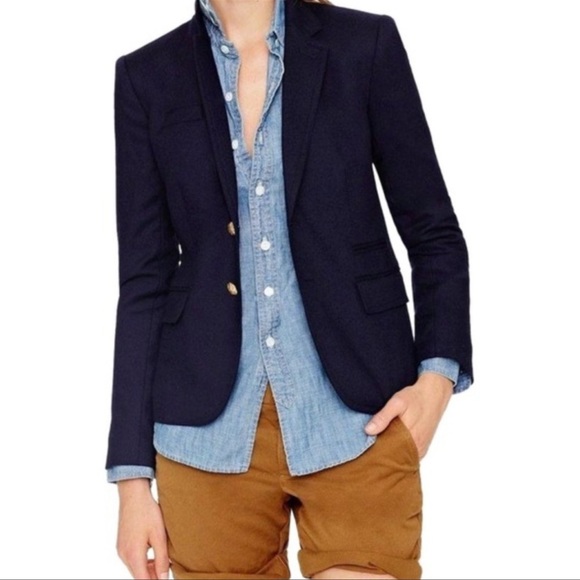 J crew schoolboy blazer navy blue size 12